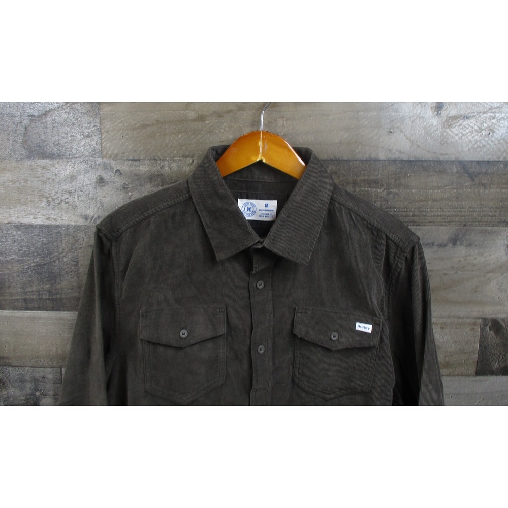 Hurley Shirt Mens 2XL Sandstone Brown Long Sleeve Bronco Corduroy Button Up NEW